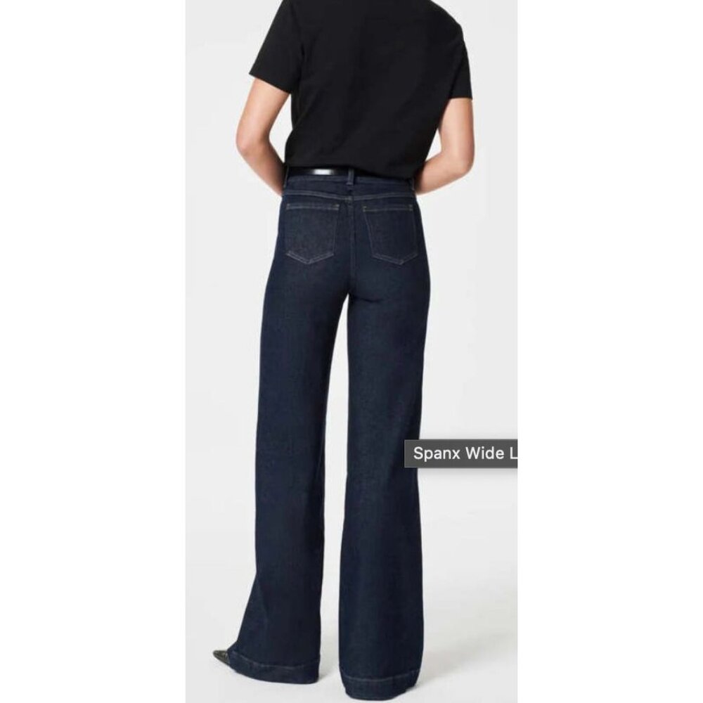 SPANX Navy Wide Leg Pants - Picture 2 of 14